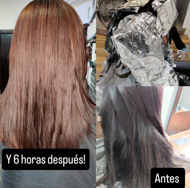 Jose Manresa Peluqueros ejemplo peinado y servicios. fotos 6 horas antes, y foto del acabado
